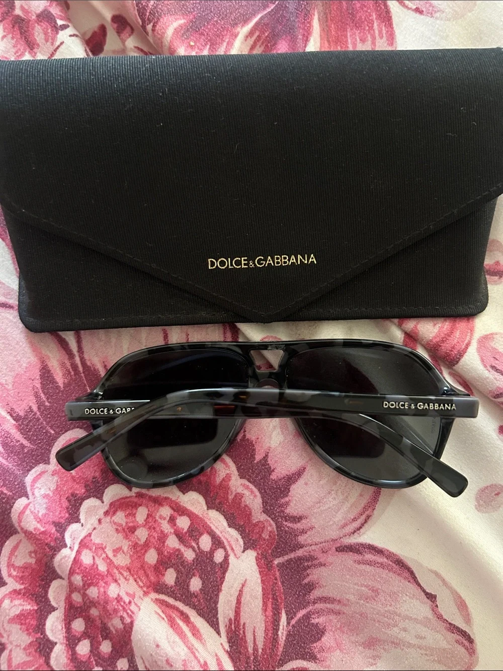 Kids Dolce & Gabbana Black/Gray Aviator-Style Sunglasses with Branded Case